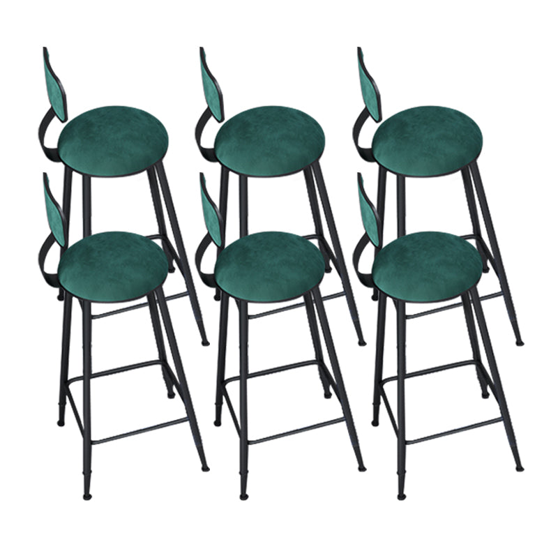 Metal Barstools Glam Armless Bar Stools with Black Metal Base
