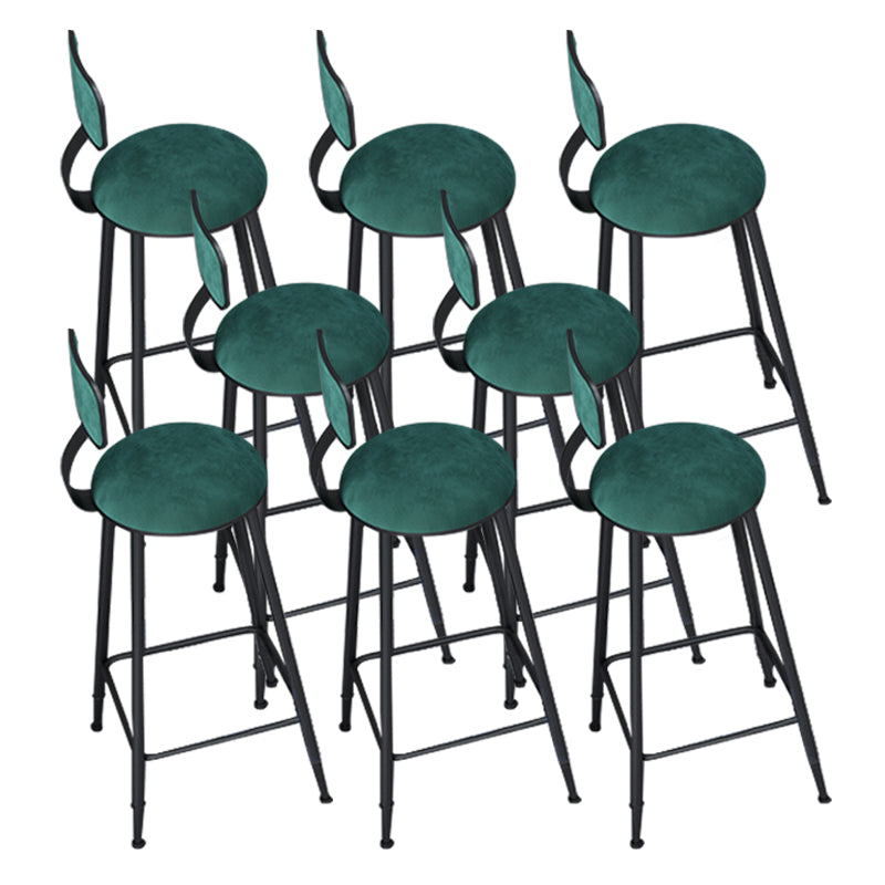 Metal Barstools Glam Armless Bar Stools with Black Metal Base