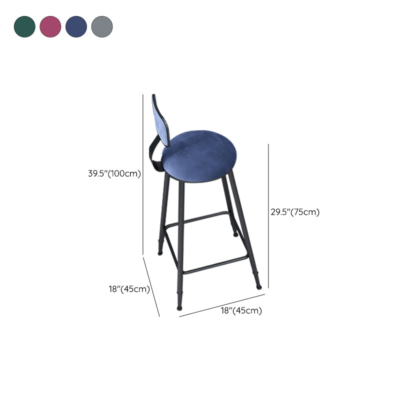 Metal Barstools Glam Armless Bar Stools with Black Metal Base