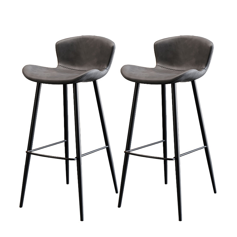 Black Metal Base Bar and Counter Stool Industrial Style Indoor Stool for Patio Use
