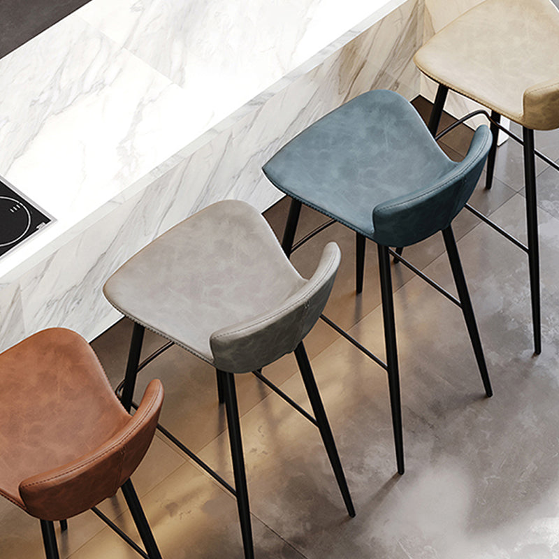 Black Metal Base Bar and Counter Stool Industrial Style Indoor Stool for Patio Use