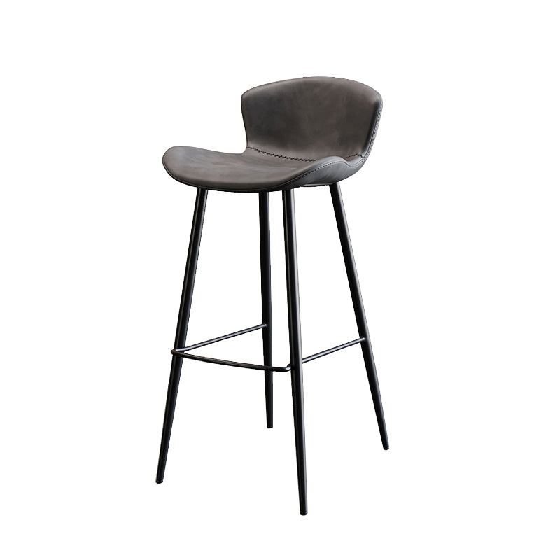 Black Metal Base Bar and Counter Stool Industrial Style Indoor Stool for Patio Use
