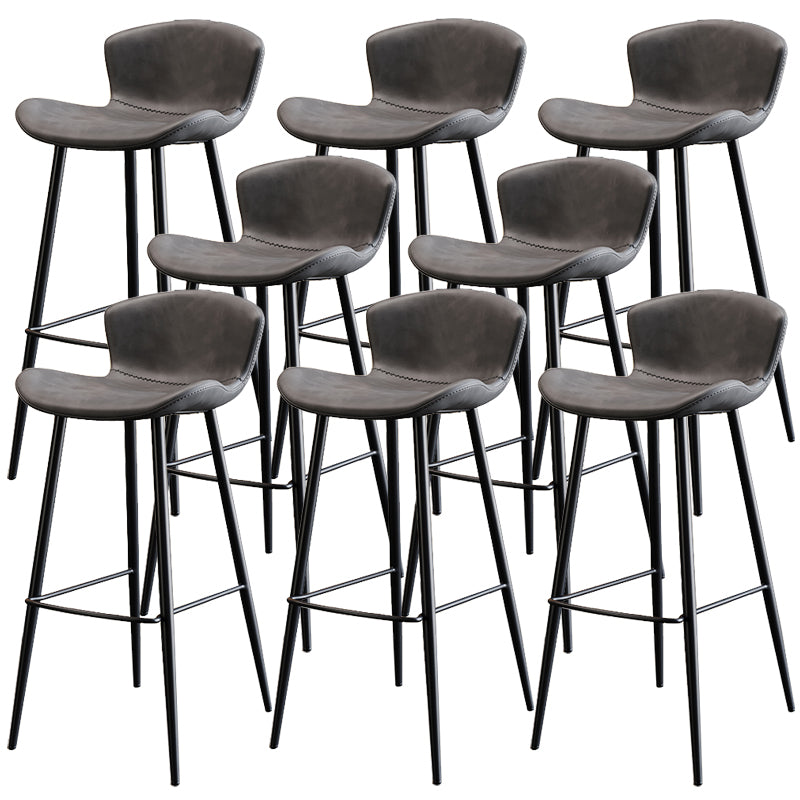 Black Metal Base Bar and Counter Stool Industrial Style Indoor Stool for Patio Use