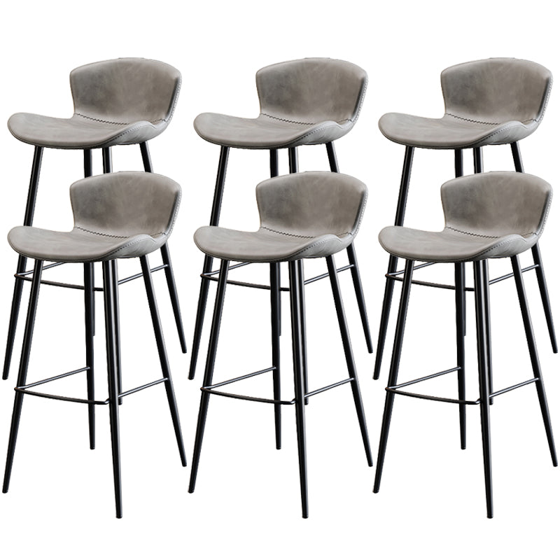 Black Metal Base Bar and Counter Stool Industrial Style Indoor Stool for Patio Use