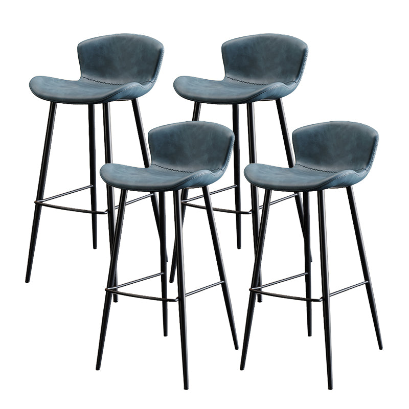 Black Metal Base Bar and Counter Stool Industrial Style Indoor Stool for Patio Use