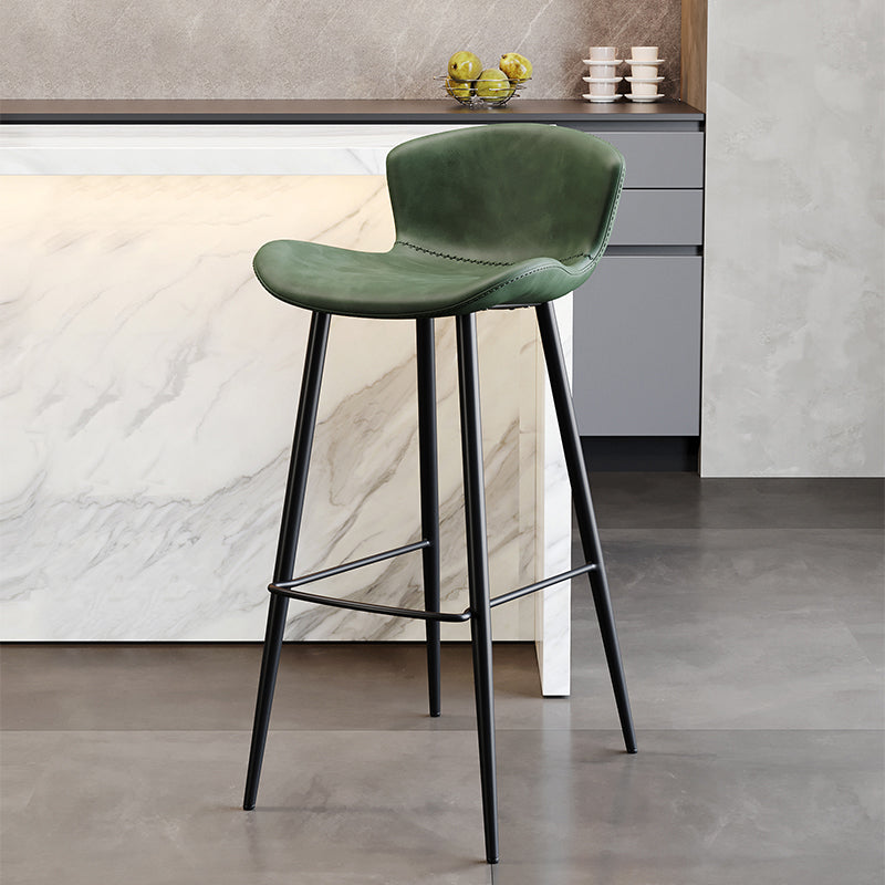Black Metal Base Bar and Counter Stool Industrial Style Indoor Stool for Patio Use