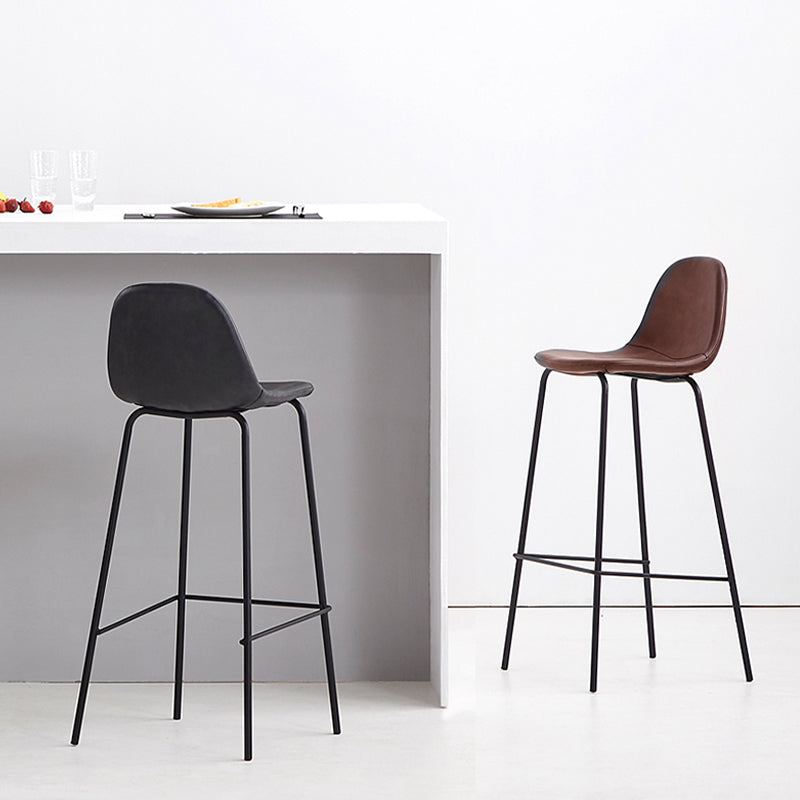 Black Metal Base Bar and Counter Stool Industrial Style Indoor Stool