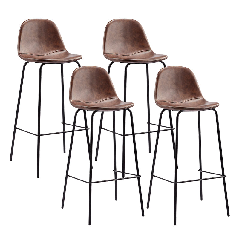 Black Metal Base Bar and Counter Stool Industrial Style Indoor Stool