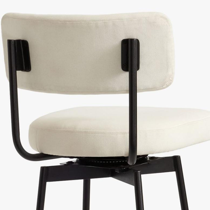 Low Back Dining Stools Upholstered Bar Stools with Metal Base
