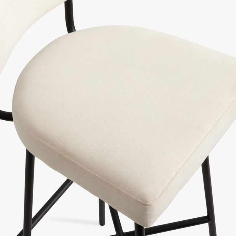 Low Back Dining Stools Upholstered Bar Stools with Metal Base