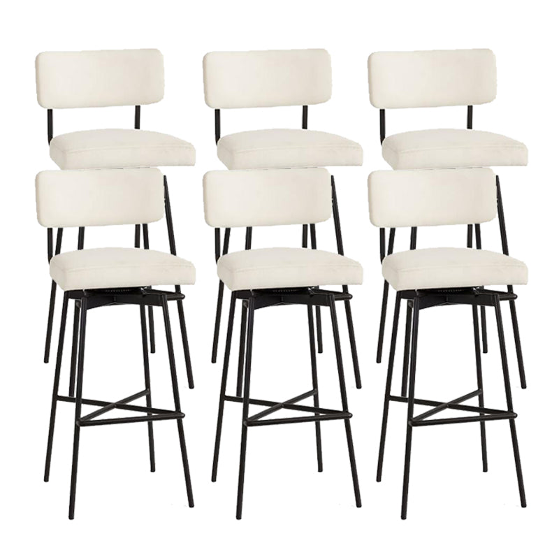 Low Back Dining Stools Upholstered Bar Stools with Metal Base