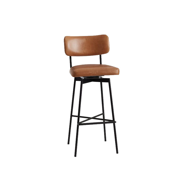Low Back Dining Stools Upholstered Bar Stools with Metal Base