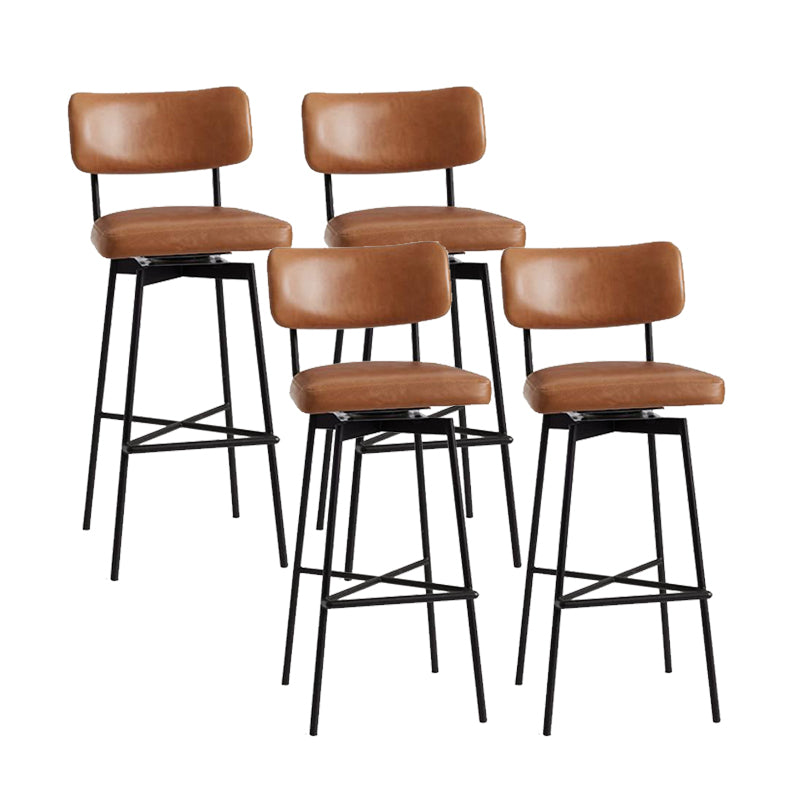 Low Back Dining Stools Upholstered Bar Stools with Metal Base