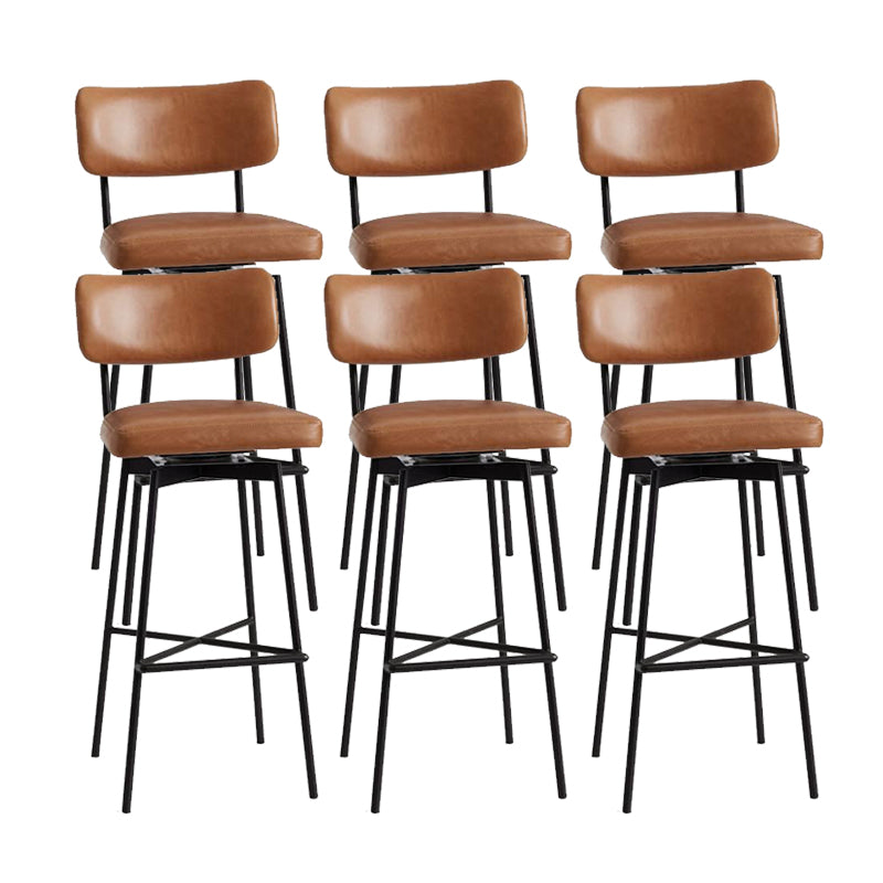 Low Back Dining Stools Upholstered Bar Stools with Metal Base