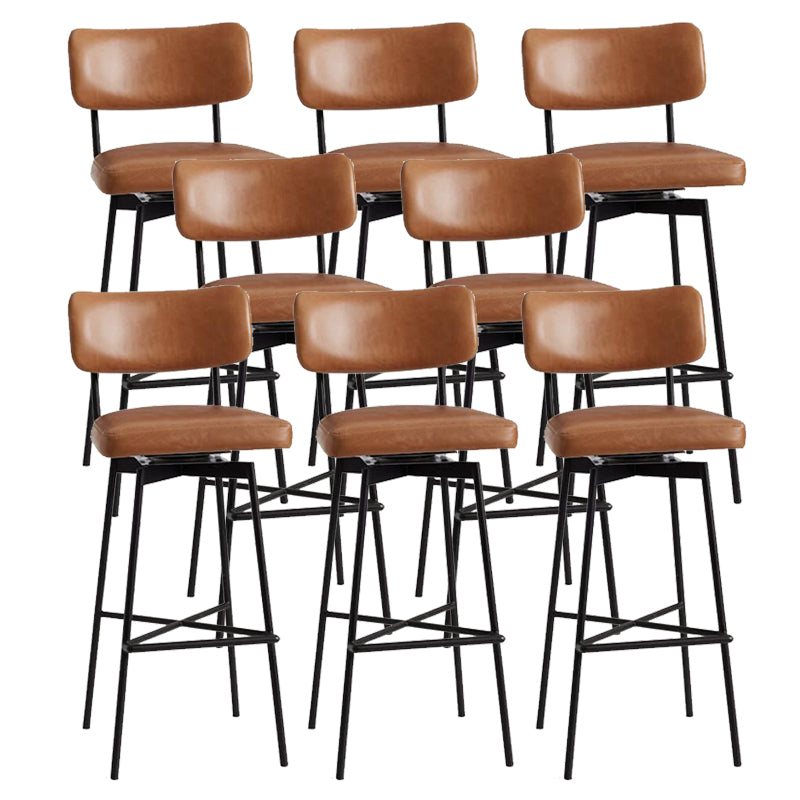Low Back Dining Stools Upholstered Bar Stools with Metal Base