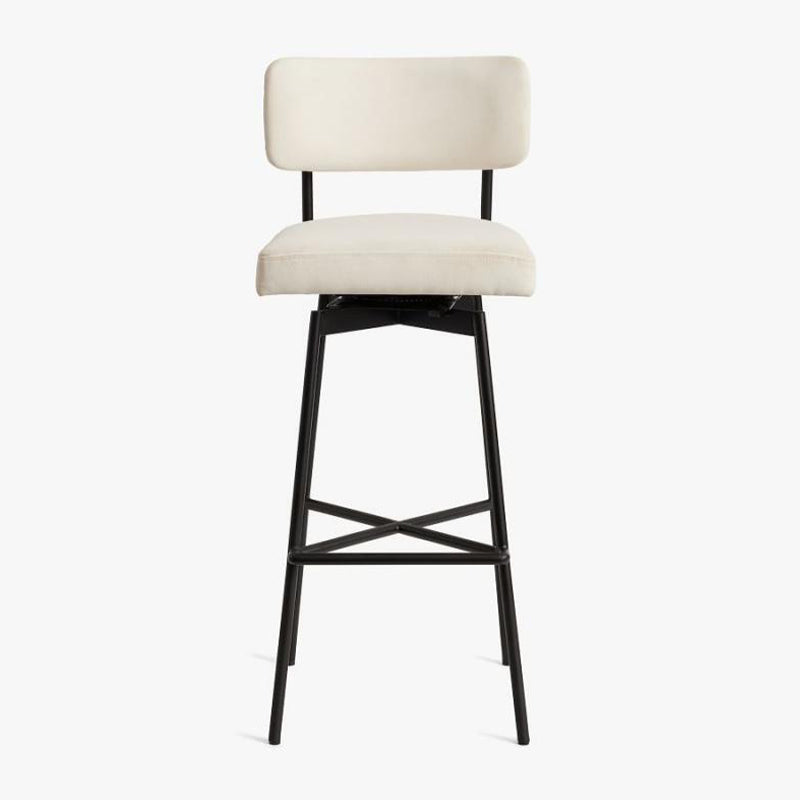 Low Back Dining Stools Upholstered Bar Stools with Metal Base