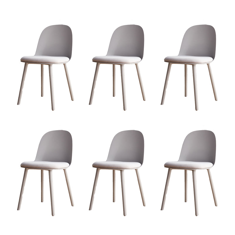 Modern Simple Side Chair Upholstered Dining Chair with Plastic Base for Kitchen