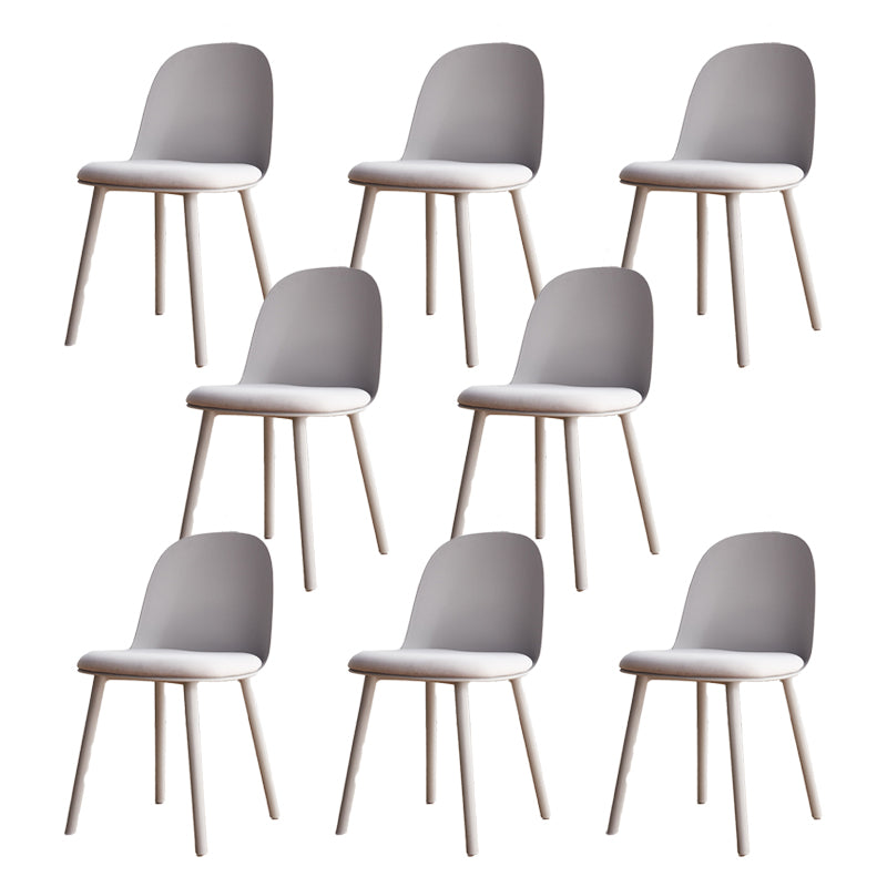 Modern Simple Side Chair Upholstered Dining Chair with Plastic Base for Kitchen