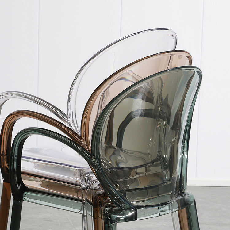 Modern Simple Arm Chair Plastic Base Stackable Dining Chair for Kitchen