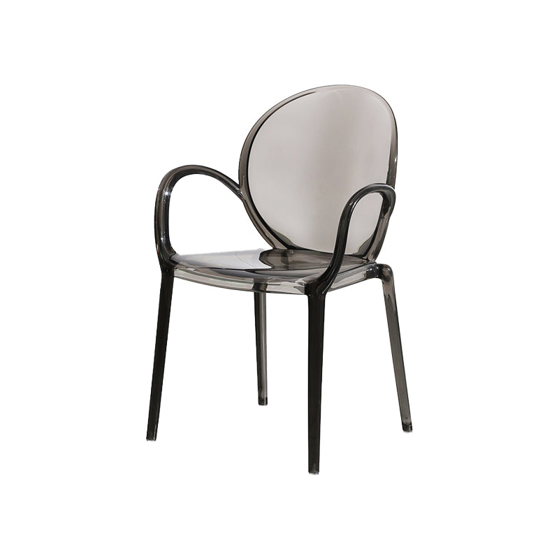 Modern Simple Arm Chair Plastic Base Stackable Dining Chair for Kitchen