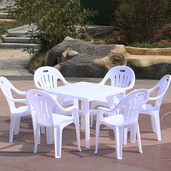Modern Geometric Waterproof Courtyard Table Plastic Outdoor Table