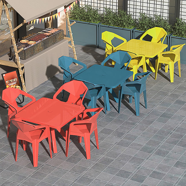 Modern Waterproof Square Courtyard Table Plastic Outdoor Table
