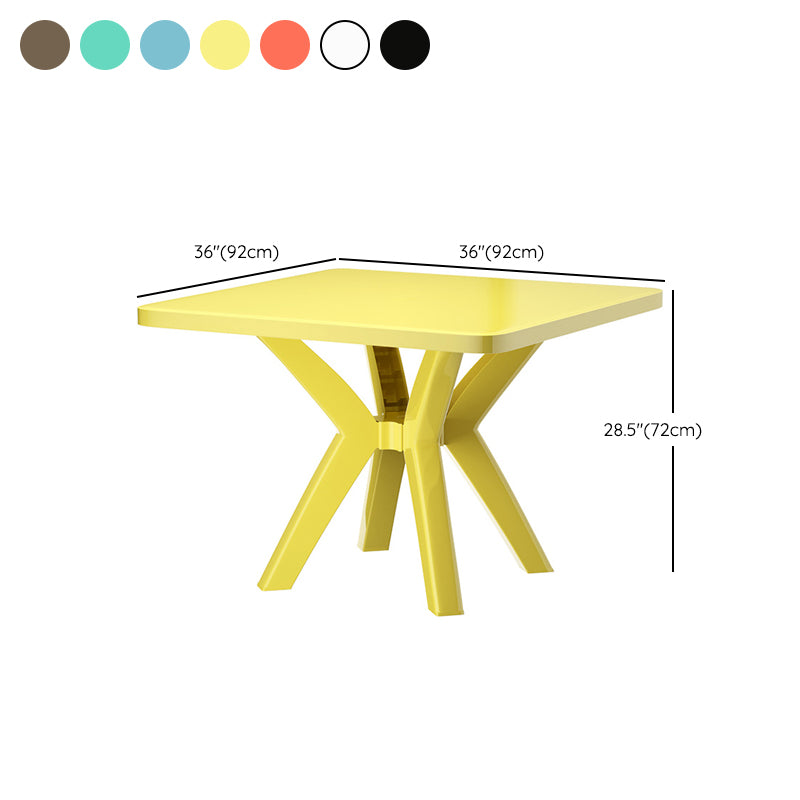 Modern Waterproof Square Courtyard Table Plastic Outdoor Table