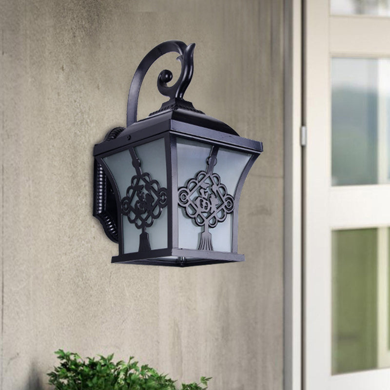 Metallic Lucky Character Murce Country Light Country 1 Bulbe Couryard Mur Wall Lampe Black / Black and Gold