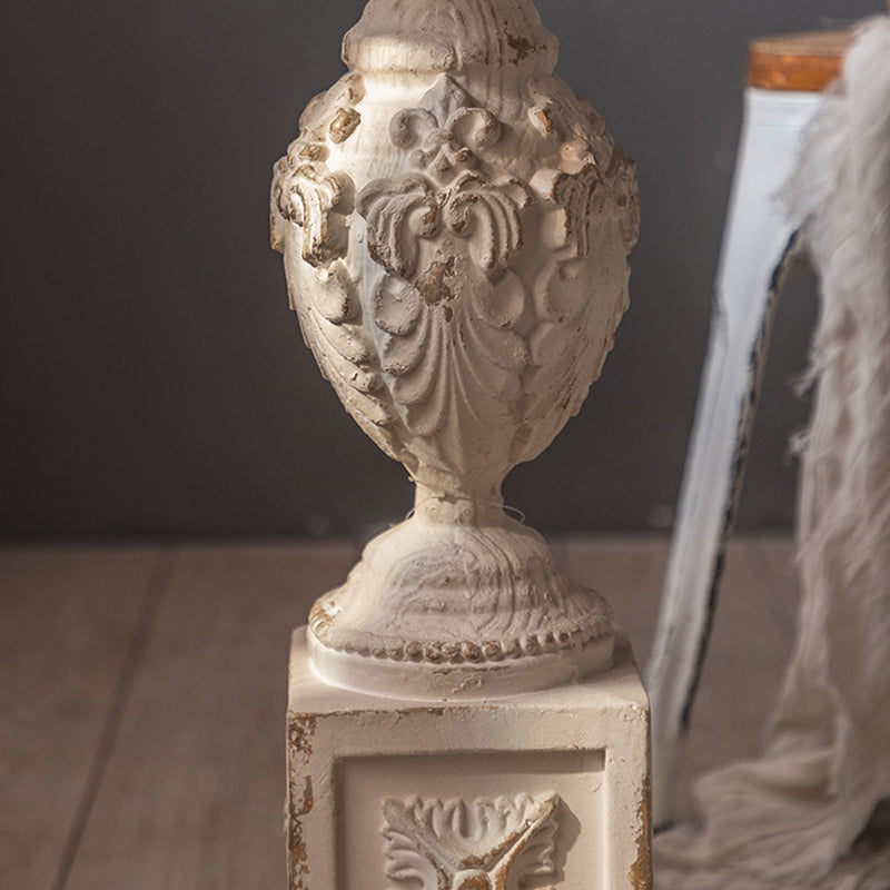 French Country Corner Table Wood Pedestal Round Accent Side Table