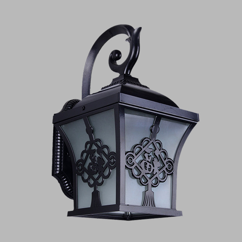Metallic Lucky Character Murce Country Light Country 1 Bulbe Couryard Mur Wall Lampe Black / Black and Gold