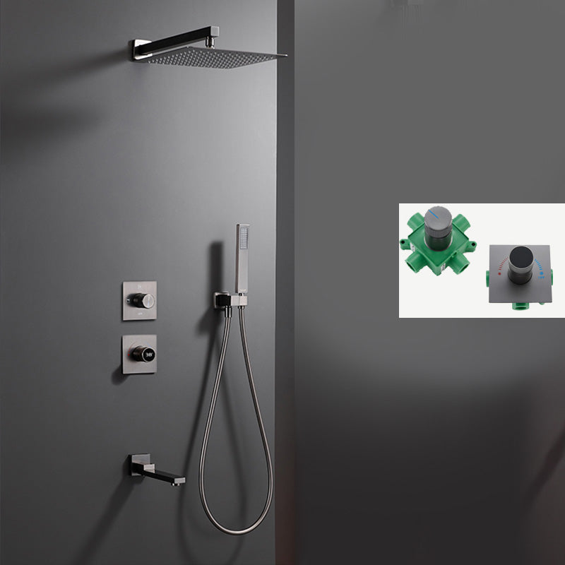 Modern Solid Color Shower Set Adjustable Spray Pattern Shower Head Combo