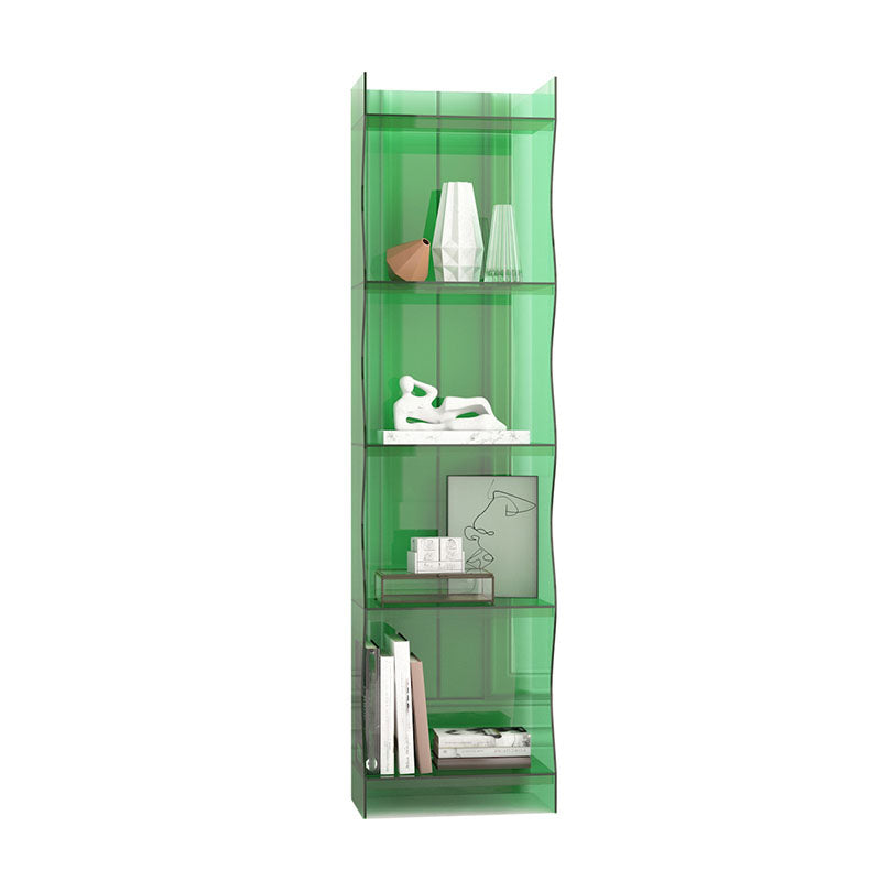 Contemporary Closed Back Bookshelf Acrylic Shelf Bookcase with Shelves