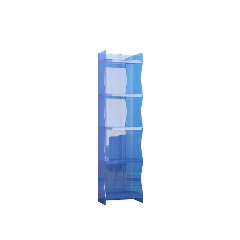 Contemporary Closed Back Bookshelf Acrylic Shelf Bookcase with Shelves