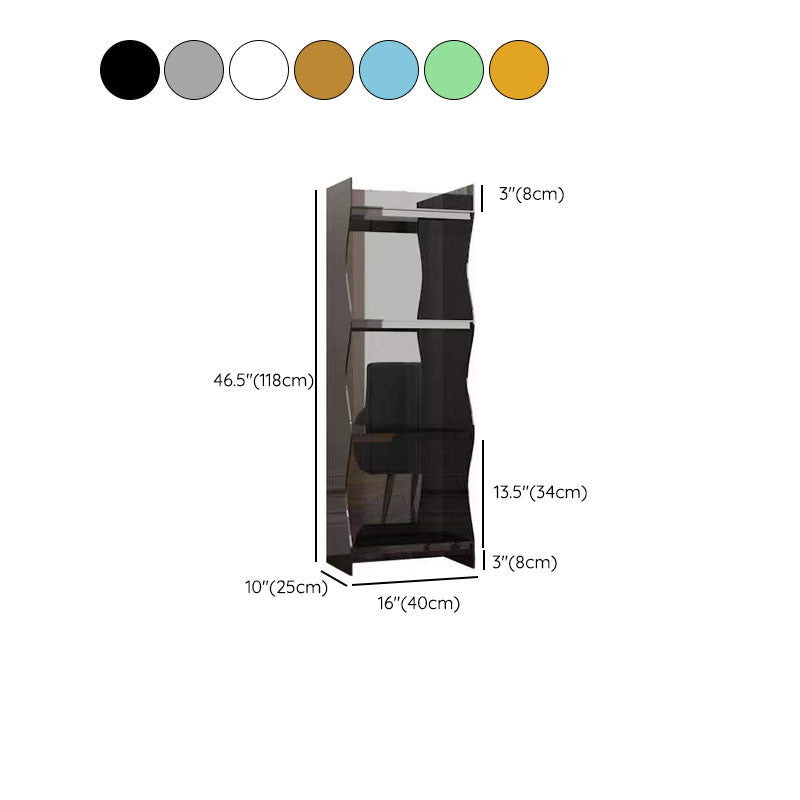 Contemporary Closed Back Bookshelf Acrylic Shelf Bookcase with Shelves