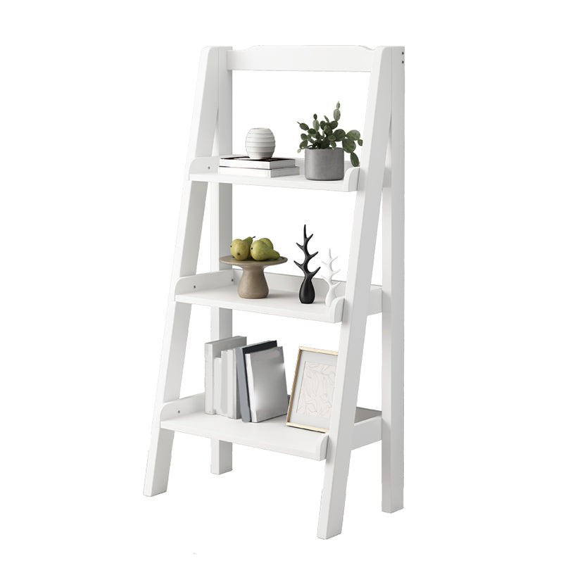 Contemporary Shelves Included Bookshelf Wooden Ladder Bookcase