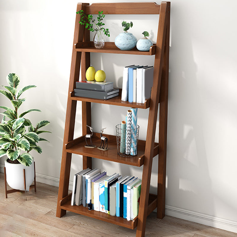 Contemporary Shelves Included Bookshelf Wooden Ladder Bookcase