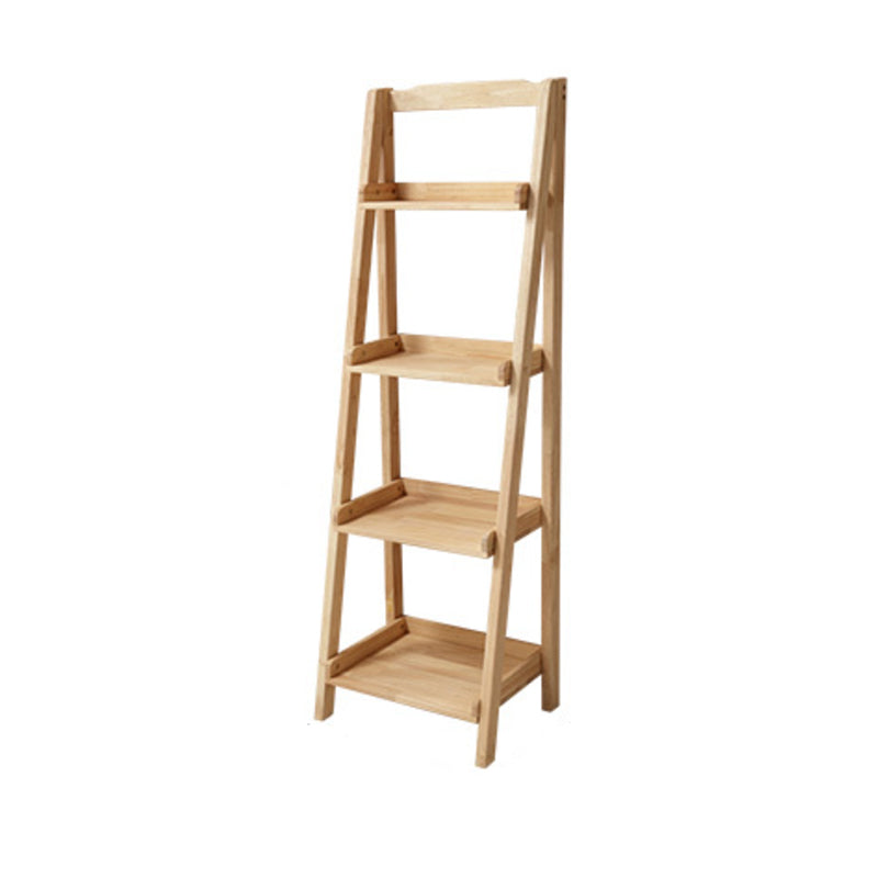 Contemporary Shelves Included Bookshelf Wooden Ladder Bookcase
