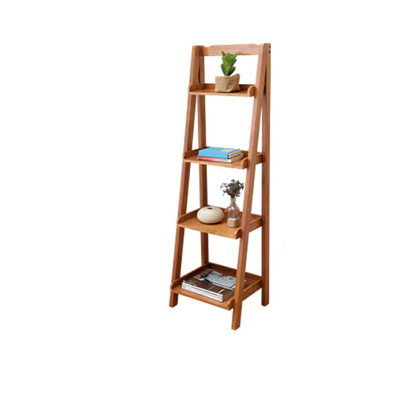 Contemporary Shelves Included Bookshelf Wooden Ladder Bookcase