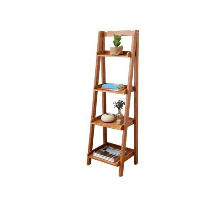 Contemporary Shelves Included Bookshelf Wooden Ladder Bookcase