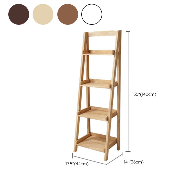 Contemporary Shelves Included Bookshelf Wooden Ladder Bookcase