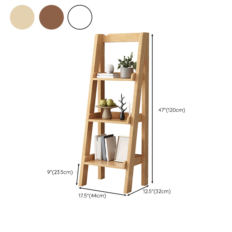 Contemporary Shelves Included Bookshelf Wooden Ladder Bookcase