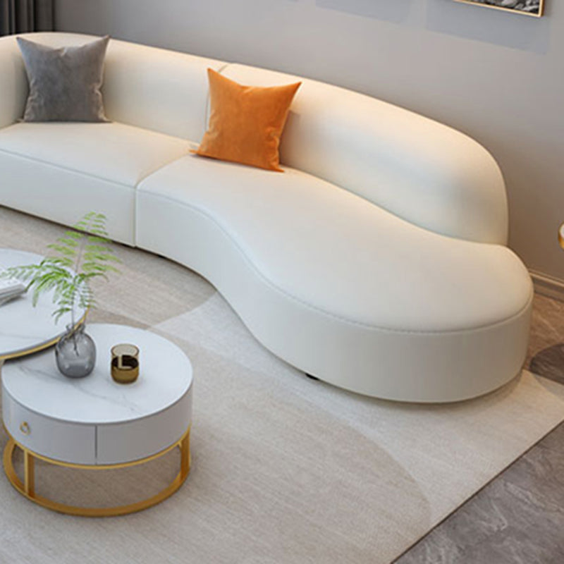 White Durable Sectional Sofas Cushion Solid Wood Sofa for Living Room