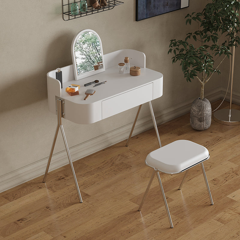 Wood Standing Makeup Vanity Set Modern Makeup Vanity with Metal Base