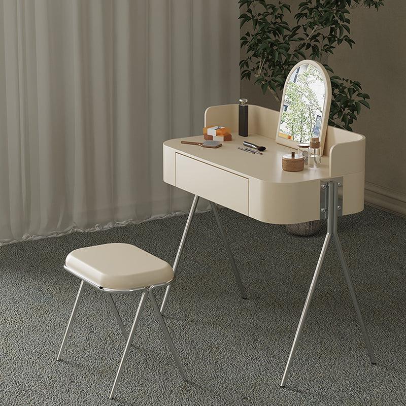 Wood Standing Makeup Vanity Set Modern Makeup Vanity with Metal Base