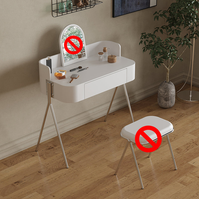 Wood Standing Makeup Vanity Set Modern Makeup Vanity with Metal Base