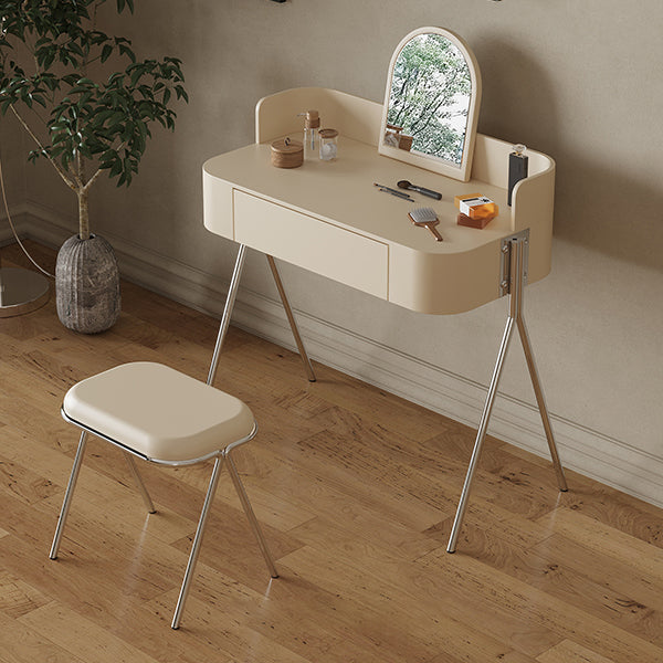 Wood Standing Makeup Vanity Set Modern Makeup Vanity with Metal Base