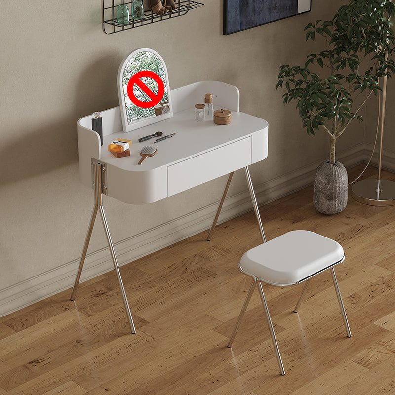 Wood Standing Makeup Vanity Set Modern Makeup Vanity with Metal Base