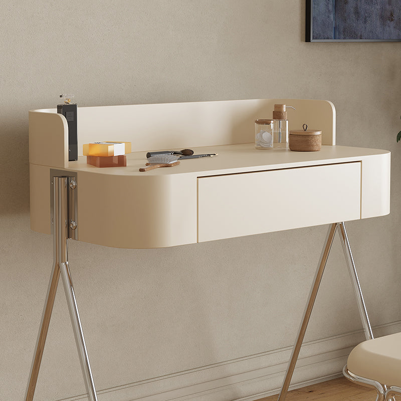 Wood Standing Makeup Vanity Set Modern Makeup Vanity with Metal Base