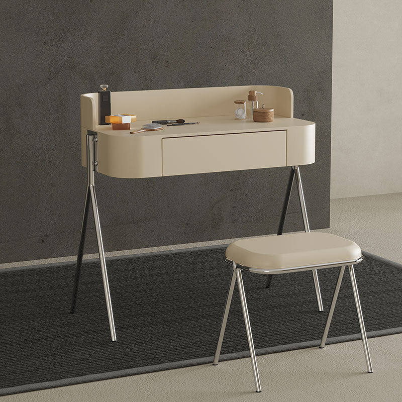 Wood Standing Makeup Vanity Set Modern Makeup Vanity with Metal Base