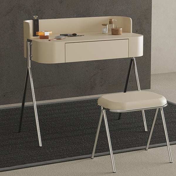 Wood Standing Makeup Vanity Set Modern Makeup Vanity with Metal Base